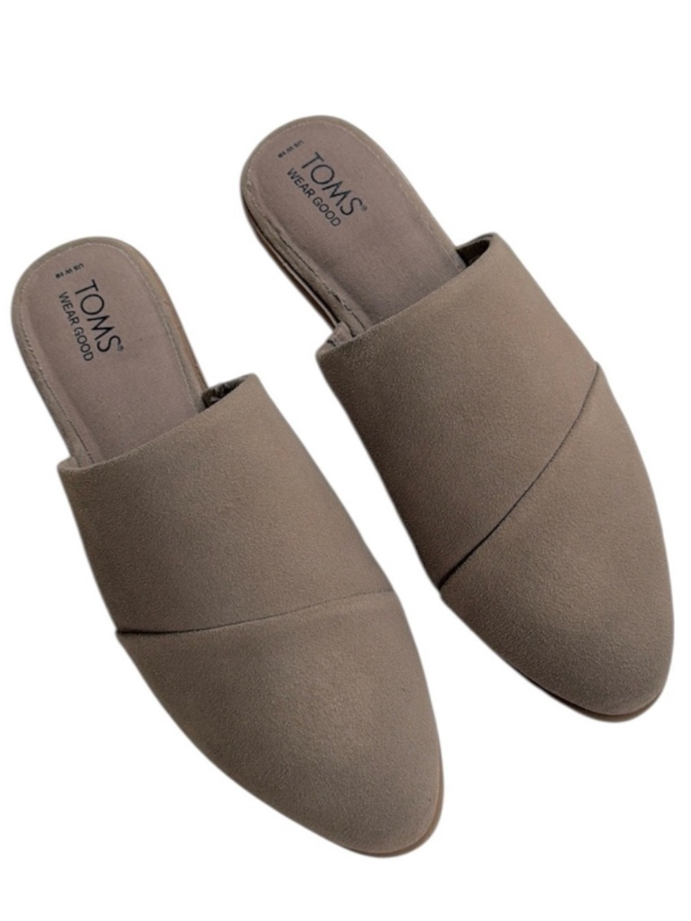 Like New Toms Leather Jade Mule Flats Taupe Size 10